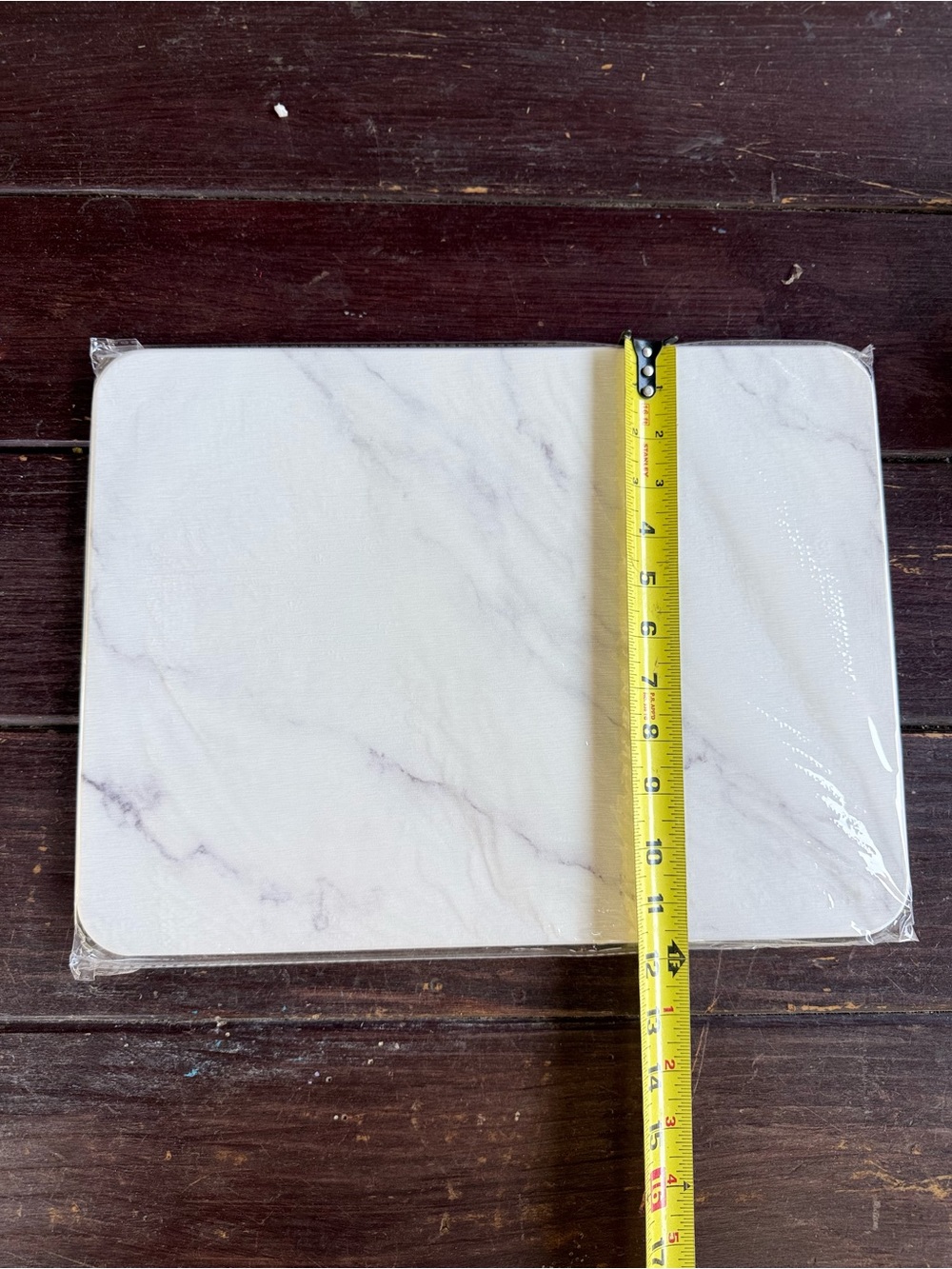 VECELO Dish Drying Mat Diatomaceous Earth Marble White/Gray